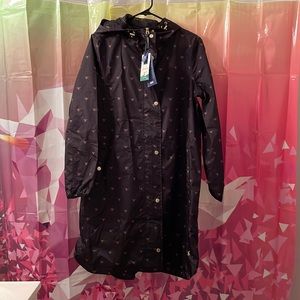 NWT Joules waterproof Waybridge jacket. Black with gold bees print.